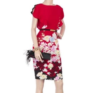 Roberto Cavalli Red Chinoise Print Cocktail Dress